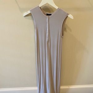 Grey Buttoned Midi Dress